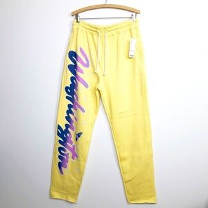 𝅺Urban Outfitters yellow graphic, drawstring, sweatpants